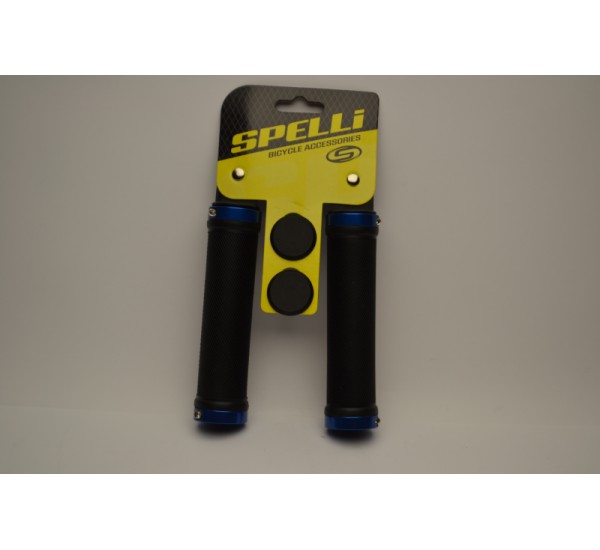 Грипсы SPELLI SGB-6703-Lock с синей полосой Грипсы SPELLI SGB-6703-Lock с синей полосой